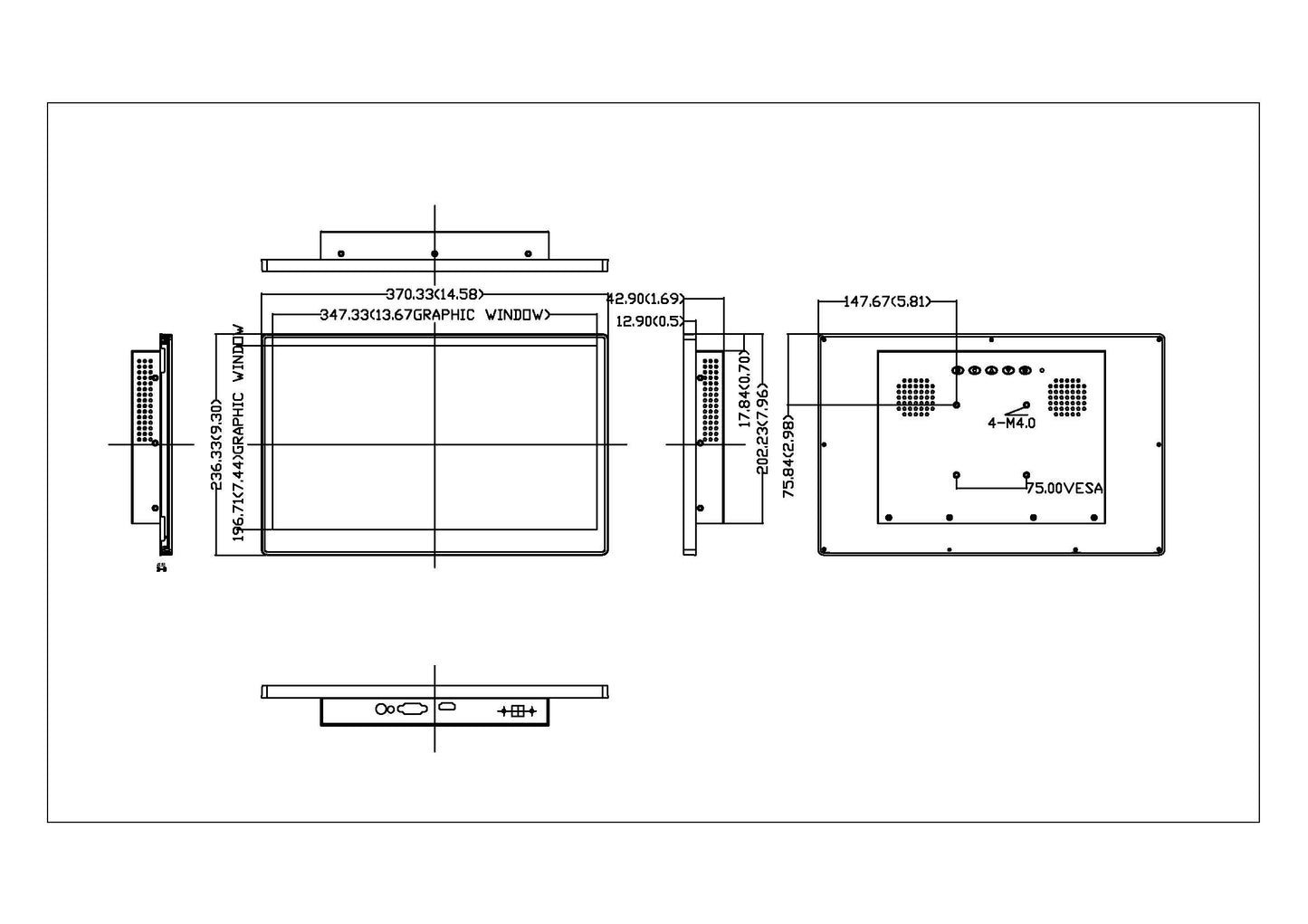 15.6" FHD IPS Touchscreen POS Monitor | 10-Point Touch 1080P