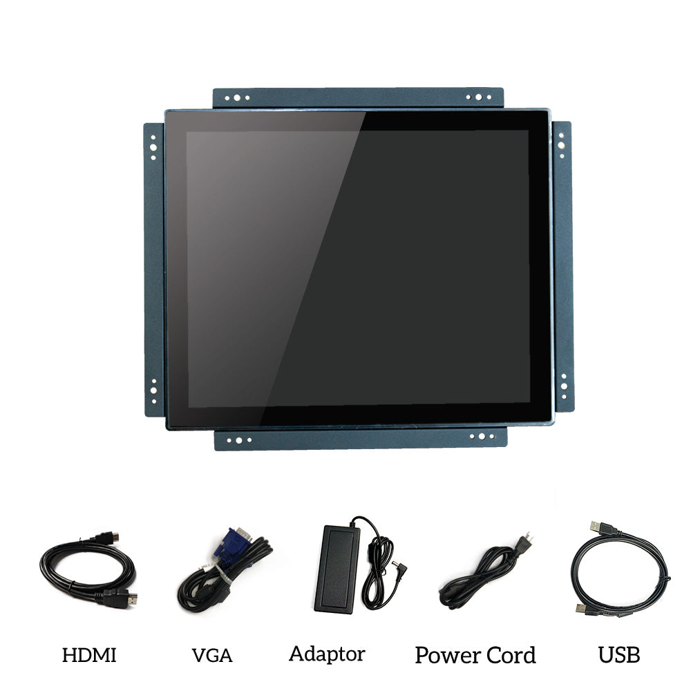 17 Inch Open Frame Touchscreen Monitor VESA & Rear Mounting Bracket | 4:3 LED Display 1280 x 1024