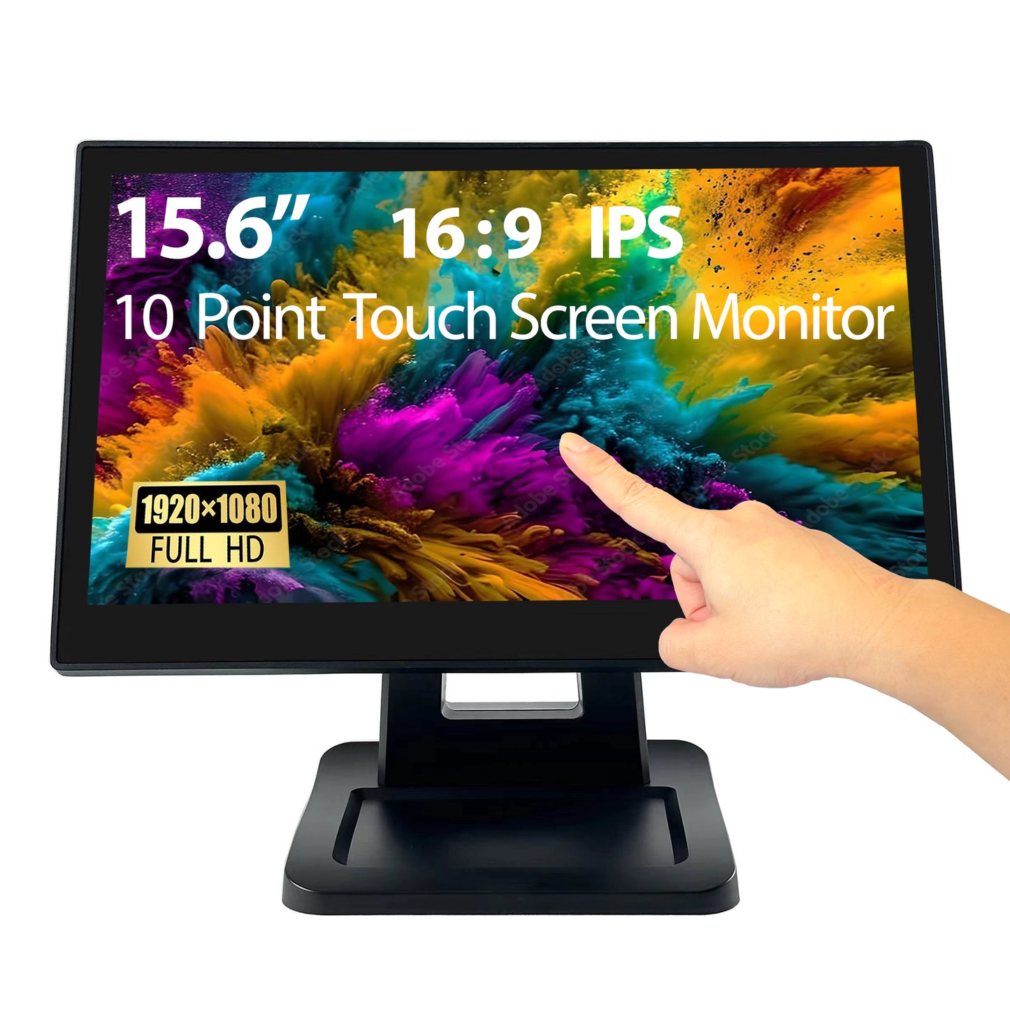 15.6" FHD IPS Touchscreen POS Monitor | 10-Point Touch 1080P
