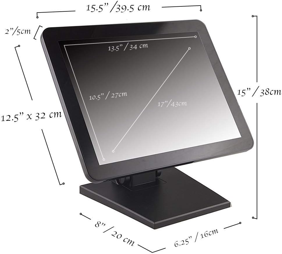 17 Inch Capacitive LED Touchscreen Monitor, 4:3 Touchscreen Display 1280 x 1024