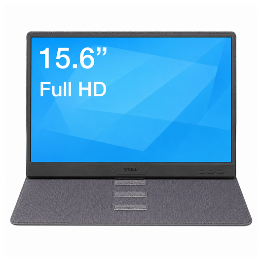 15.6" Portable Monitor, 1080P Full HD Type-C HDMI & Stereo Speakers for Switch, Phone, PS4, Xbox, Case & Screen Protector Included
