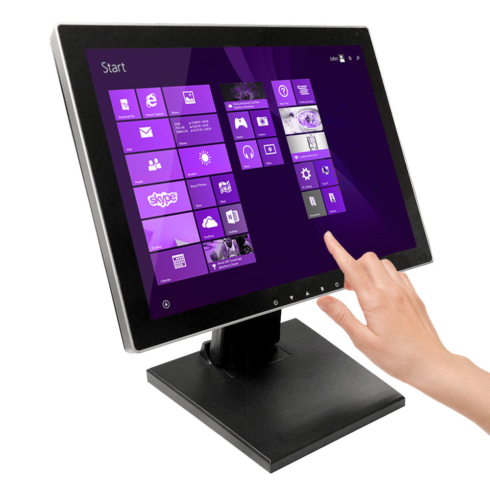 15" Pro Series Capacitive LED Backlit Multi-Touch Monitor, True Flat Seamless Design Touchscreen, Great for Office, POS, Retail, Restaurant, Bar, Gym, Warehouse, NO Driver Required (15 Inch)