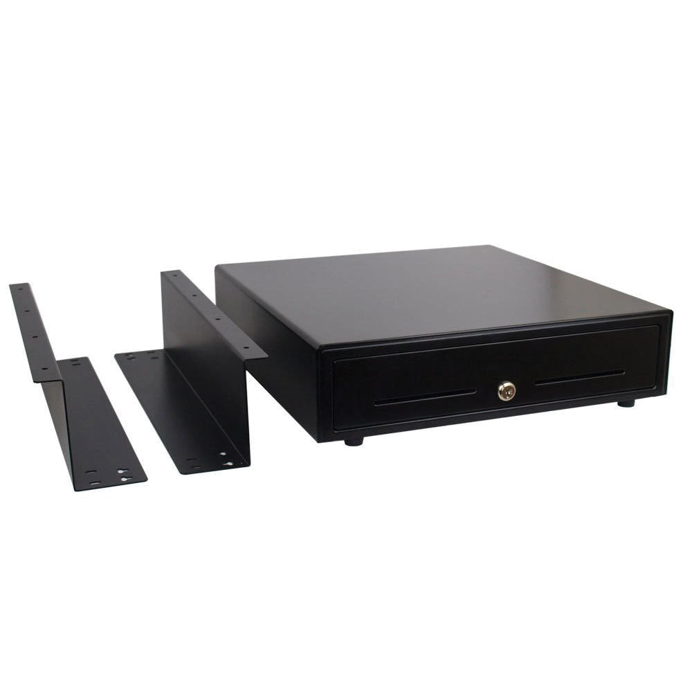 16" Automatic POS Cash Drawer & Under Counter Mounting Brackets Bundle