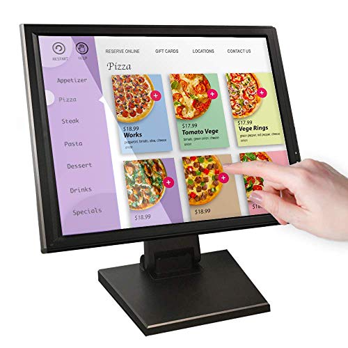 17-inch HDMI Resistive Touch Screen POS LED Monitor with VGA and HDMI Port and Cable, for Office, Retail, Restaurant, Bar, Gym, Warehouse