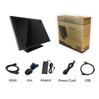 23.6" Capacitive Pro LED Backlit Multi-Touch HDMI VGA Monitor with 16:9 Display 1920 x 1080, True Flat Seamless Design Touchscreen, Great for Office, POS, Retail, Restaurant, Bar, Gym, Warehouse