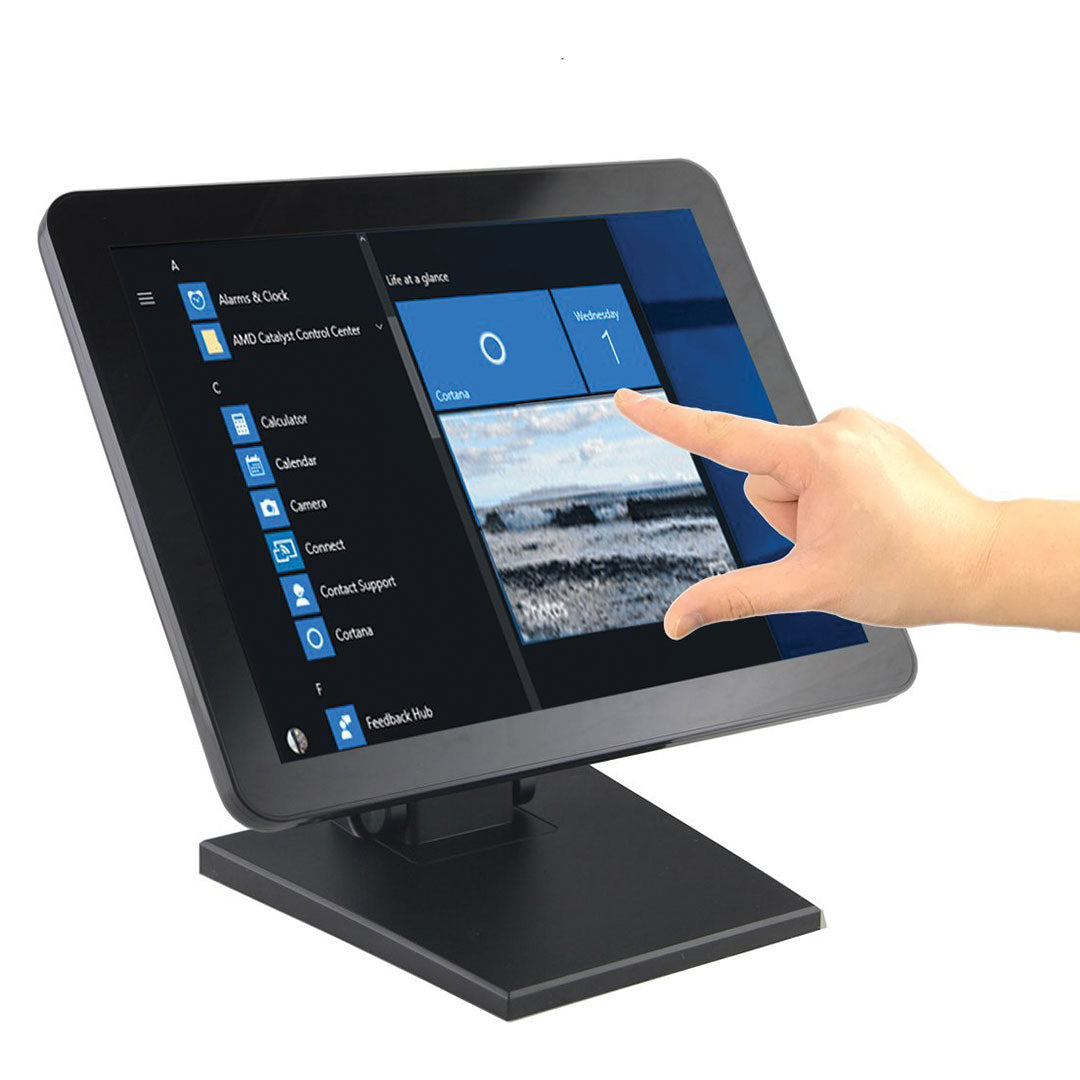 15" Capacitive LED Backlit Multi-Touch Monitor, True Flat Seamless Design Touchscreen, Great for Office, POS, Retail, Restaurant, Bar, Gym, Warehouse, NO Driver Required…