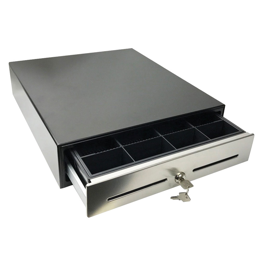 14" POS Cash Drawer with Stainless Steel Front Cash Register Till Draw Box