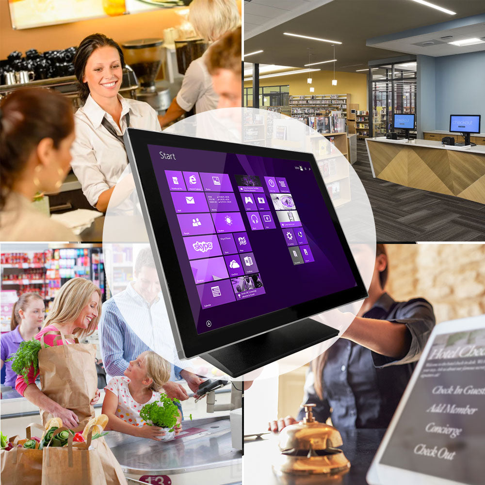 19 Inch Pro Capacitive LED Backlit Multi-Touch HDMI Monitor, 4:3 Display 1280 x 1024, True Flat Seamless Design Touchscreen, Great for Office, POS, Retail, Restaurant, Bar, Gym, Warehouse